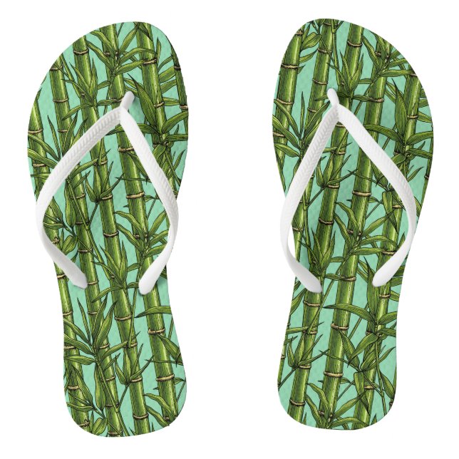 Bamboo forest on light blue thongs (Footbed)