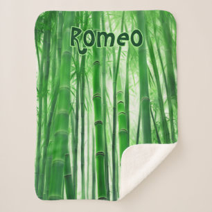 bamboo forest sherpa blanket