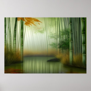 Bamboo Forest   Traditional Chinese Painting Poster