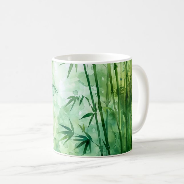 Bamboo Forest Watercolor Coffee Mug (Front Right)