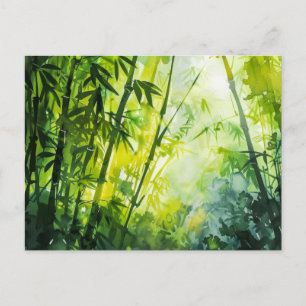 Bamboo Forest Watercolor Postcard