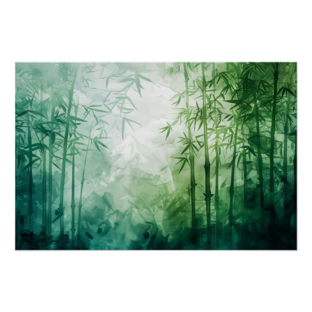 Bamboo Forest Watercolor Poster (Front)