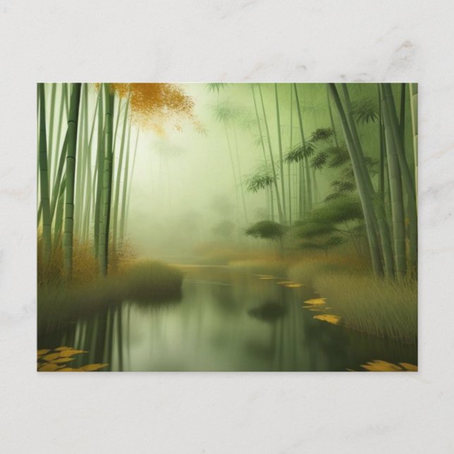Bamboo Forest With River Postcard (Front)