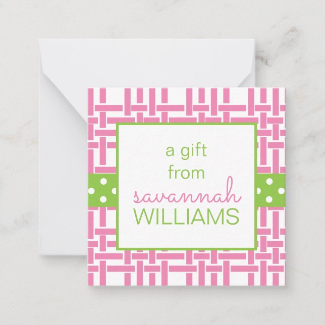 Bamboo & Grosgrain  Gift Enclosure Cards (Front)