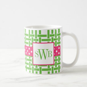 Bamboo & Grosgrain Monogrammed Mug