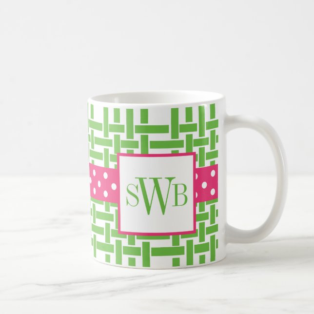 Bamboo & Grosgrain Monogrammed Mug (Right)