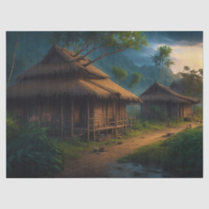 Bamboo Hut In The Village Decoupage Tissue Paper