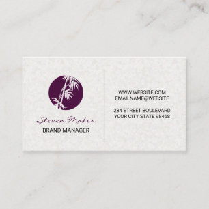 Bamboo Icon   Paper Texture Background Business Card