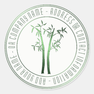 Bamboo In Circular Frame Green Classic Round Sticker
