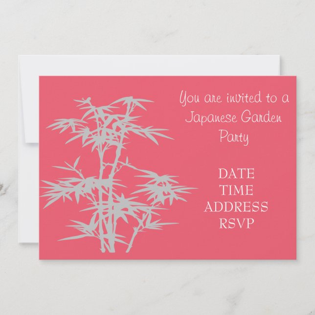 Bamboo Japanese Garden party function Invitation (Front)