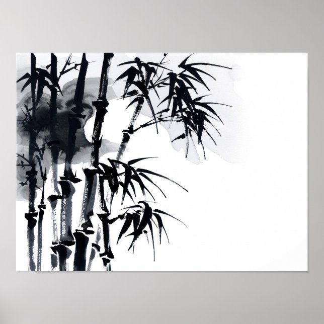 Bamboo Japanese minimal plant. Poster (Front)