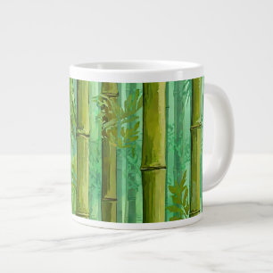 Bamboo Jungle Grove Warm Cool Greens Large Coffee Mug