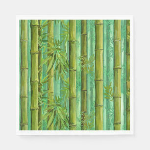 Bamboo Jungle Grove Warm Cool Greens Napkin