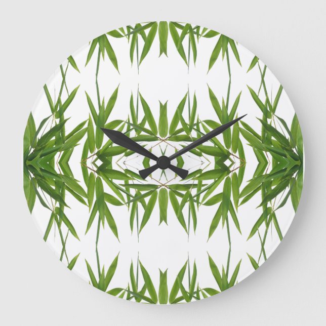 Bamboo leaf image for Acrylic Wall Clock (Front)