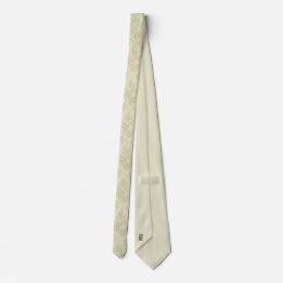 Bamboo Leaf Pattern Tie – Elegant Monogram Style