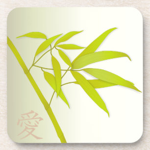 Bamboo Leaves and Japanese symbol Coasters