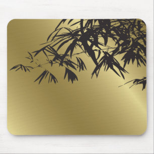 Bamboo Leaves Black + Gold Custom Gift Mousepad