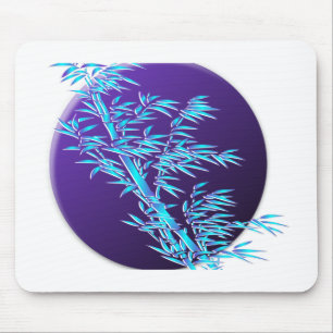 bamboo leaves circle round mouse pad
