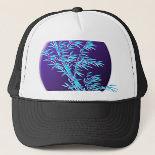 bamboo leaves circle round trucker hat