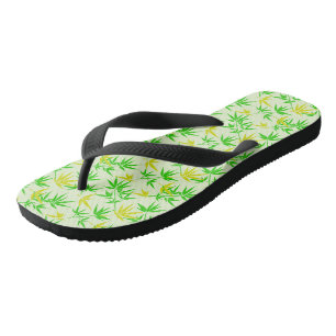 Bamboo leaves summer pattern thongs