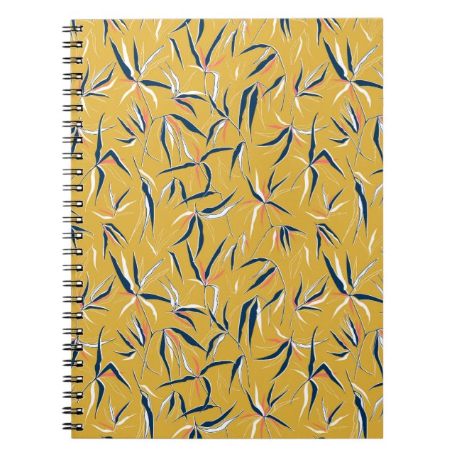 Bamboo Leaves: Tossed Vintage Pattern Notebook (Front)