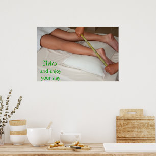 Bamboo Massage On Ankle Poster