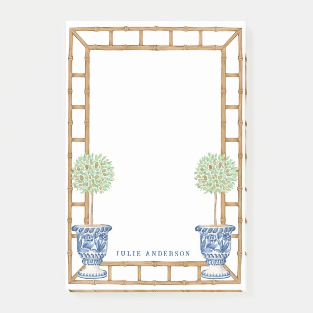 Bamboo & Olive Topiary | Chinoiserie  Post-it Notes (Front)