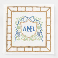 Bamboo & Olive Topiary Crest | Monogram