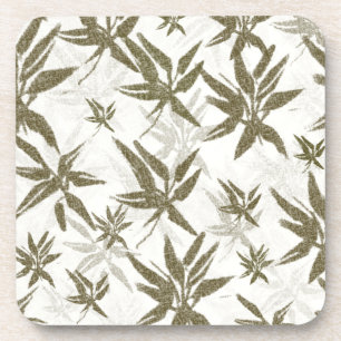 Bamboo on White Sheers - seamless surface pattern. Coaster