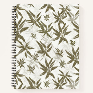 Bamboo on White Sheers - seamless surface pattern. Notebook