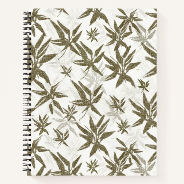 Bamboo on White Sheers - seamless surface pattern. Notebook (Front)