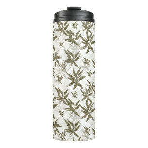Bamboo on White Sheers - seamless surface pattern. Thermal Tumbler