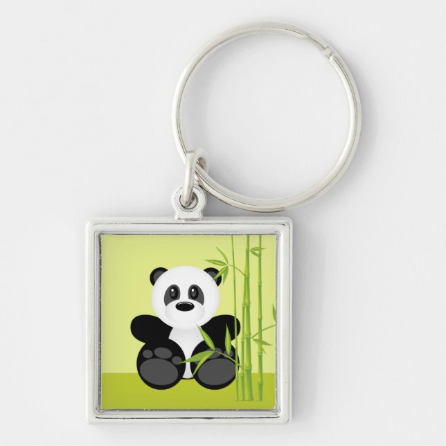Bamboo Panda Bear Key Ring (Front)