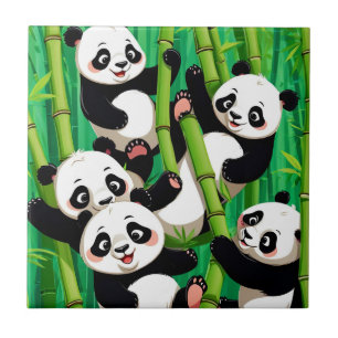 Bamboo Panda Ceramic Tile