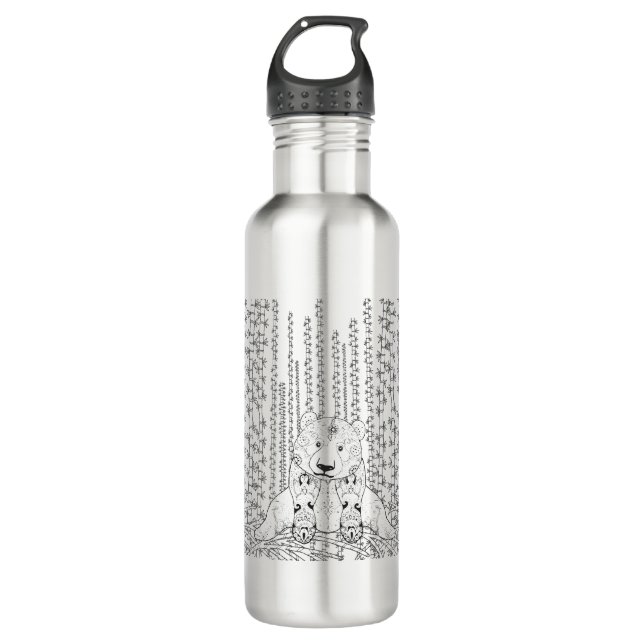 Bamboo Panda Doodle 710 Ml Water Bottle (Front)