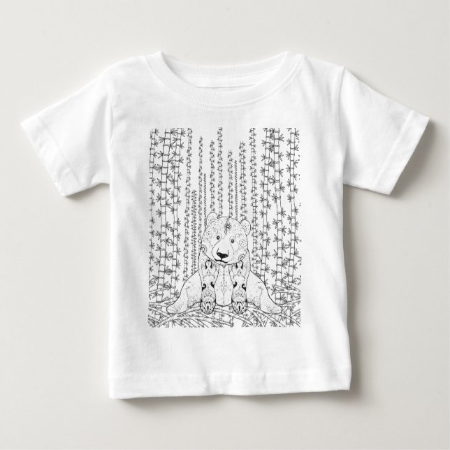 Bamboo Panda Doodle Baby T-Shirt (Front)