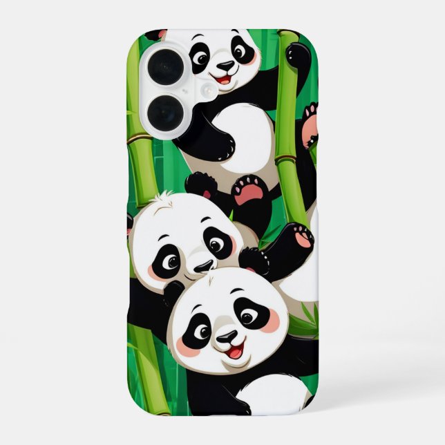 Bamboo Panda iPhone 16 Case (Back)