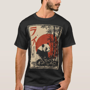 Bamboo Panda Japanese Red Sun Wildlife T-Shirt