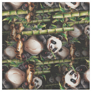 Bamboo Panda Pattern Design Fabric