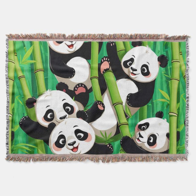 Bamboo Panda Throw Blanket (Front)