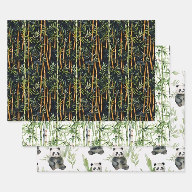 Bamboo Panda wrapping paper (Set)