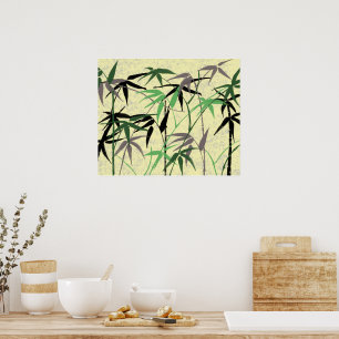 Bamboo Pattern, Bamboo Leaves, Bamboo Shoots Poster