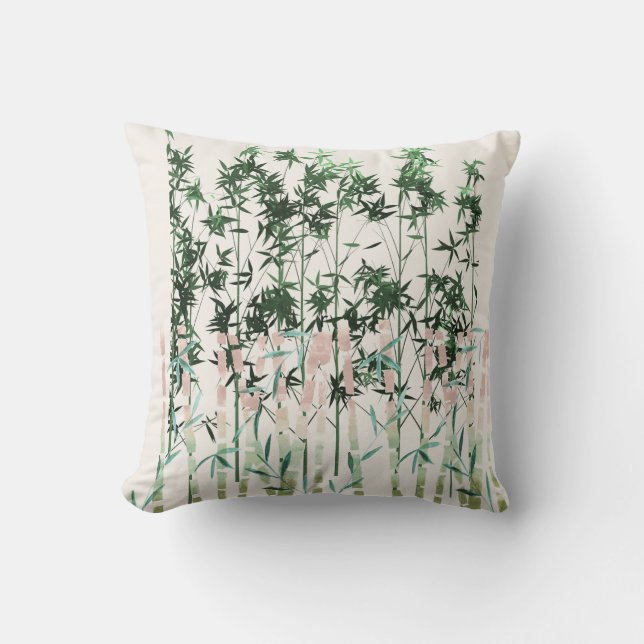Bamboo Pattern Pillow – Nature’s Tranquillity  (Front)