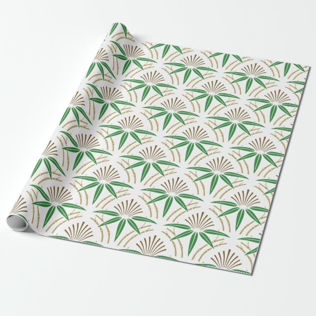 Bamboo Pattern Wrapping Paper (Unrolled)