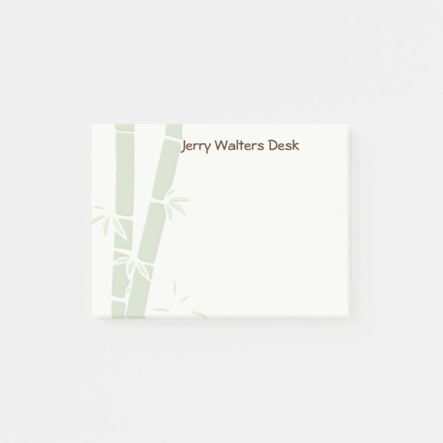 Bamboo Personalised Post It Note Pad (Front)