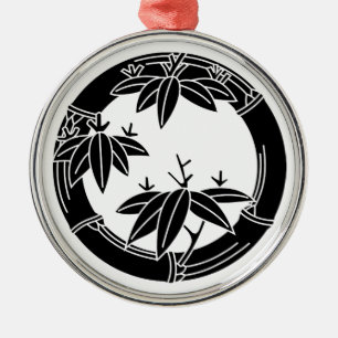 Bamboo ring with bamboo leaves metal tree decoration