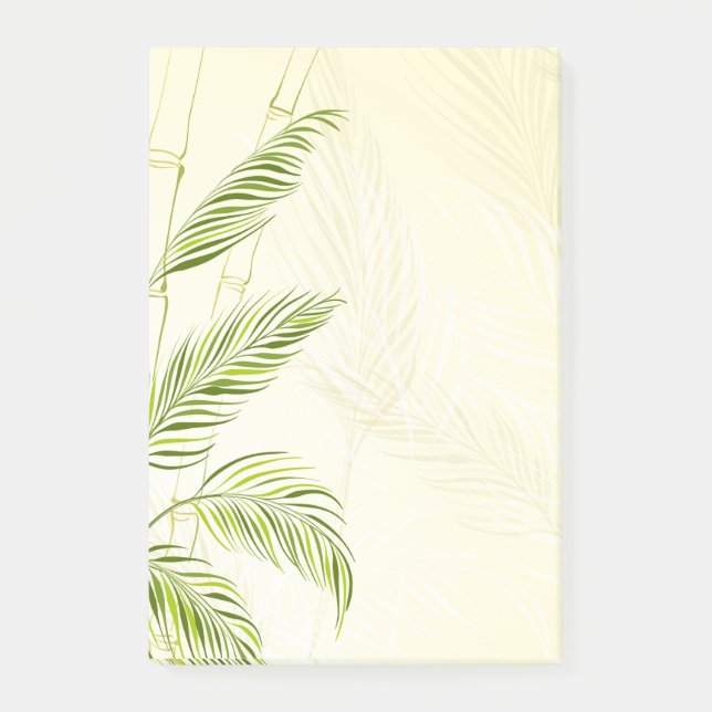 Bamboo stalks and leaves, all over print - post-it notes (Front)