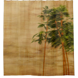 Bamboo stationery wallpaper shower curtain