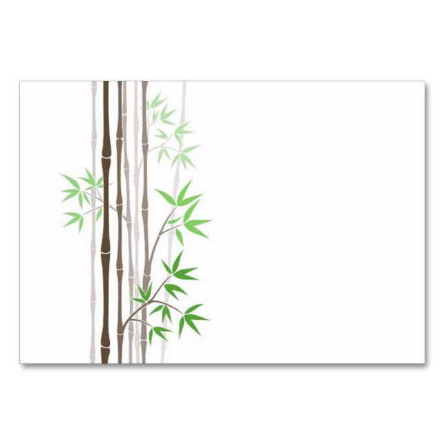 Bamboo Sticks with Leaves on White Table Number (Front)