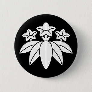 Bamboo-style gentian 6 cm round badge